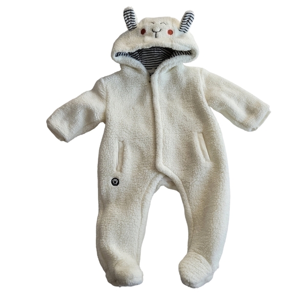Boboli Baby White Sherpa Footed Onesie - Picture 1 of 9
